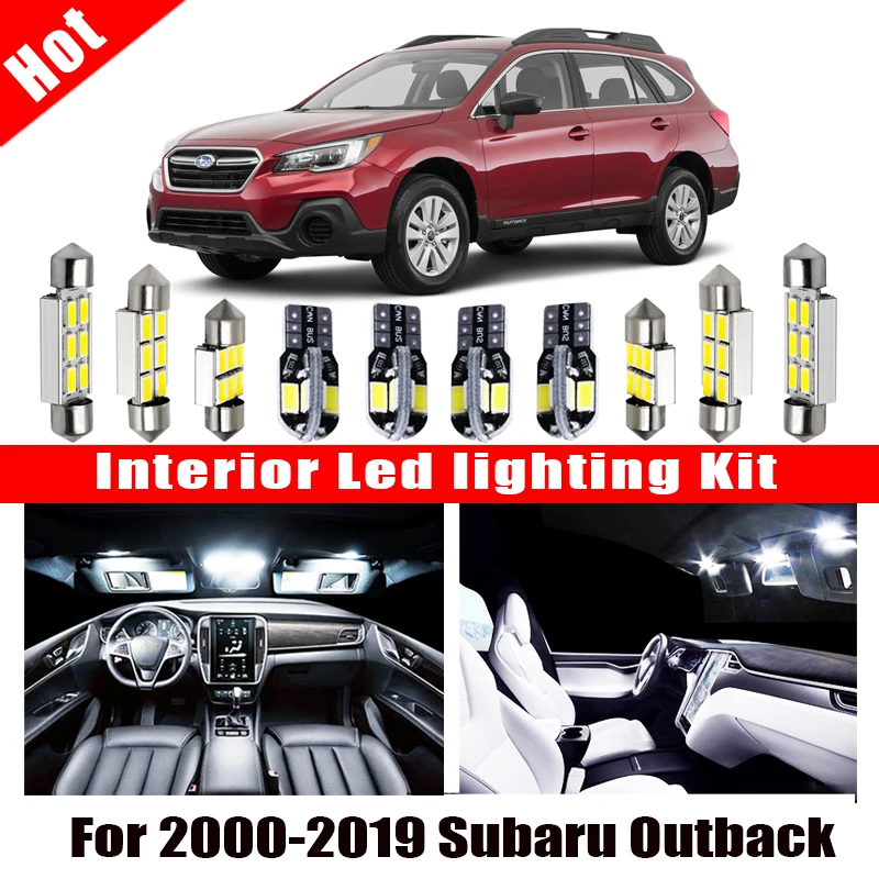 Для Subaru Outback 2000 2019 белые автомобильные аксессуары без ошибок Canbus светодиодный