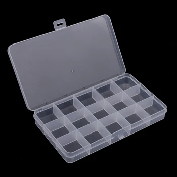 

5 Packs 15 Slots Removable Storage Container Jewelry Boxes Small Parts Case