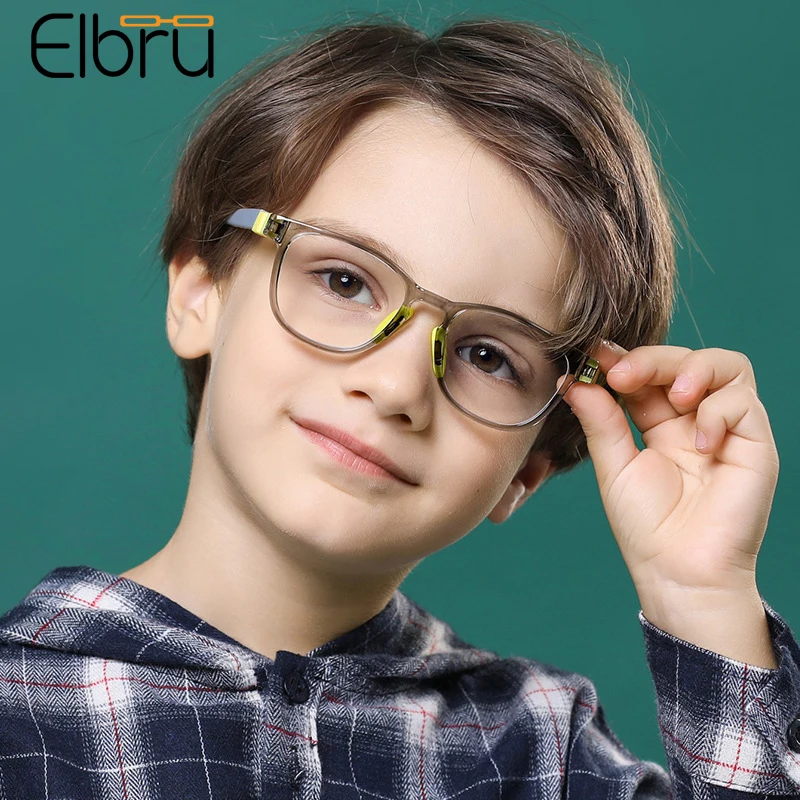 Elbru детские модные силиконовые очки с защитой от голубого света для мальчиков и