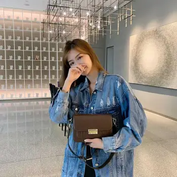 

Fashion Simple Design Crossbody Bag Metal Hasp 2020 Autumn Winter New Arrival Single Shoulder Bag All Match Stone Pattern
