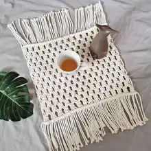 Скандинавский стиль хлопковый матрас богемный реквизит для фотосъемки ручной тканый пол ковер гостиная ковер с кисточками украшение дома