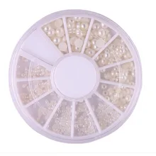 AliExpress Горячая Маникюр ABS полукруглый жемчуг ногтей жемчуг цвет жемчуг Дизайн ногтей круглые тарелки