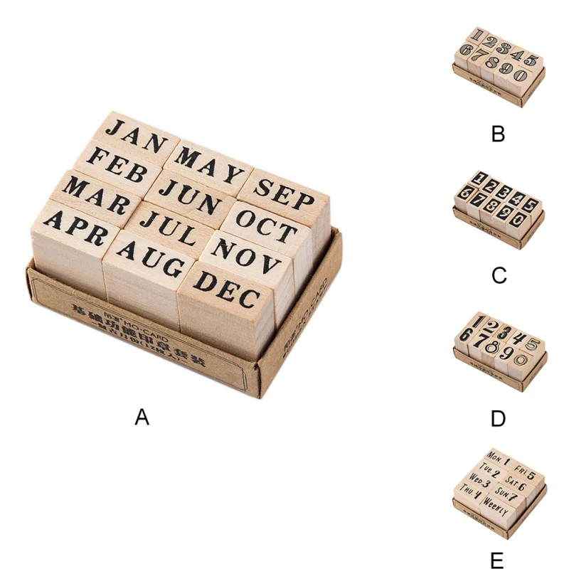 1 комплект DIY номер Неделя Месяц деревянные и резиновые штампы узор дерево для письма для Скрапбукинг штамп деревянные украшения Y