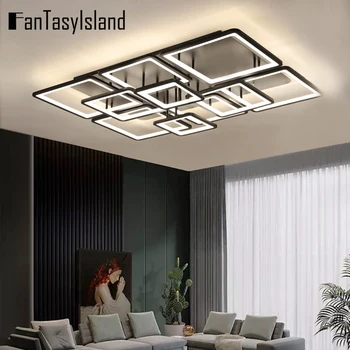 

Black Chandelier Led Ceiling Light For Living Room Bedroom Lamp Fixtures Home Lighting With Remote Control Dimmable Lustre