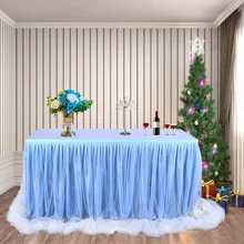 Тюлевая юбка-пачка для стола, Тюлевая посуда для свадебного украшения, вечерние юбки для свадебного стола, домашняя текстильная скатерть