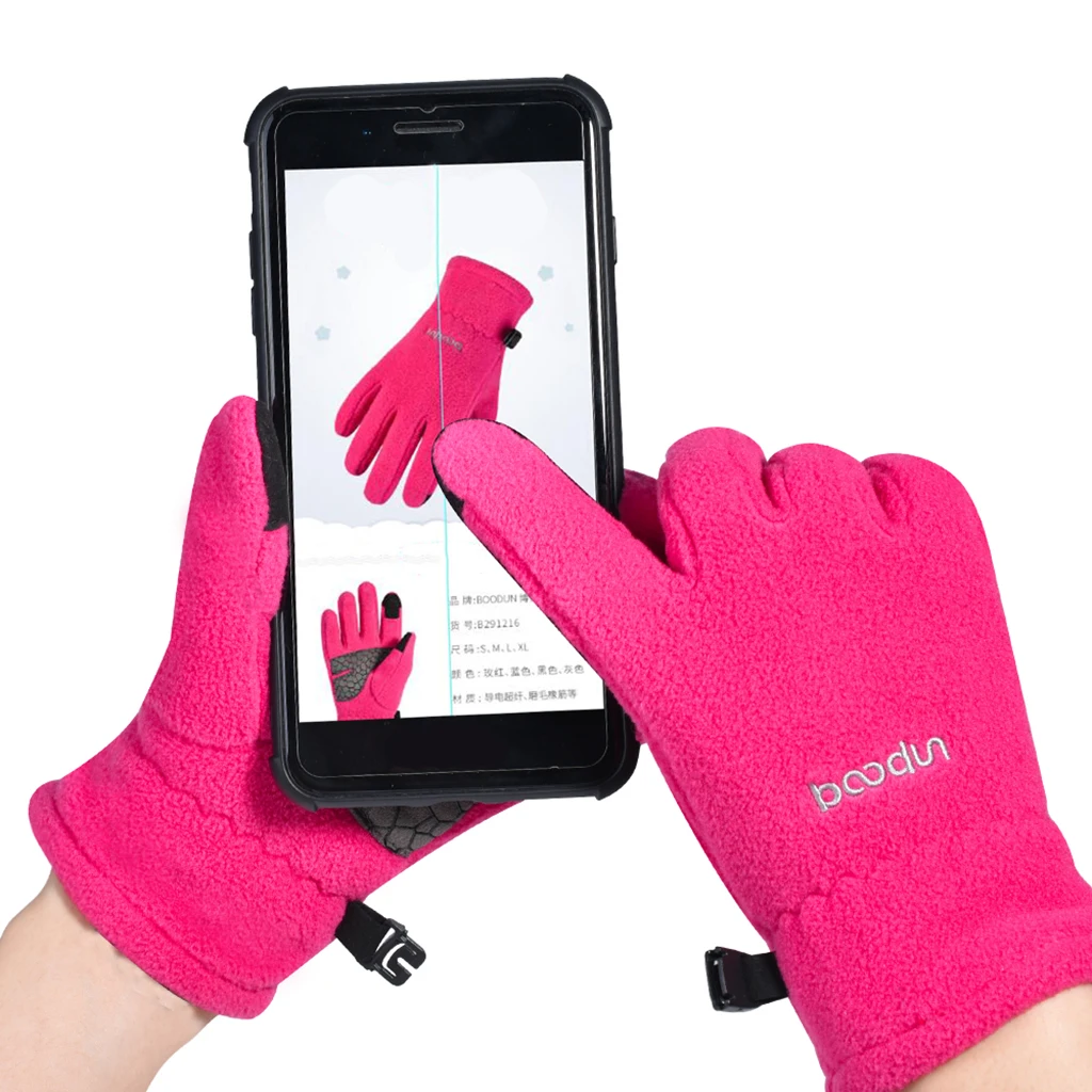 Kids Cycling Gloves Winter Warm Bike Full Finger Gloves Riding Winter Touch Screen Snow Windstopper Gloves