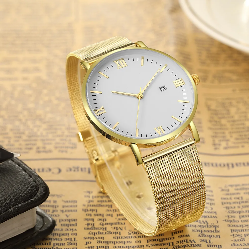 Роскошные часы hommes montres Geneva ультра-тонкие 8 мм часы из нержавеющей стали с кожаным циферблатом мужские часы multicolore en option 30