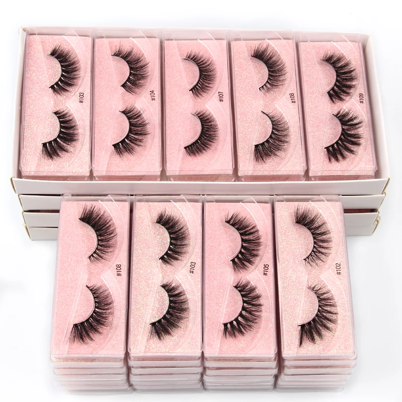 Lashes Eye Bulk 4/50/100 PCS Natural Long False Eyelashse Fluffy Faux 3D Mink Lashes Vendor Soft Thick Handmade Eyelash Extensions Fake Eyelashes Eyelash Extension Eyelash Extension Lashes False Eyelashes