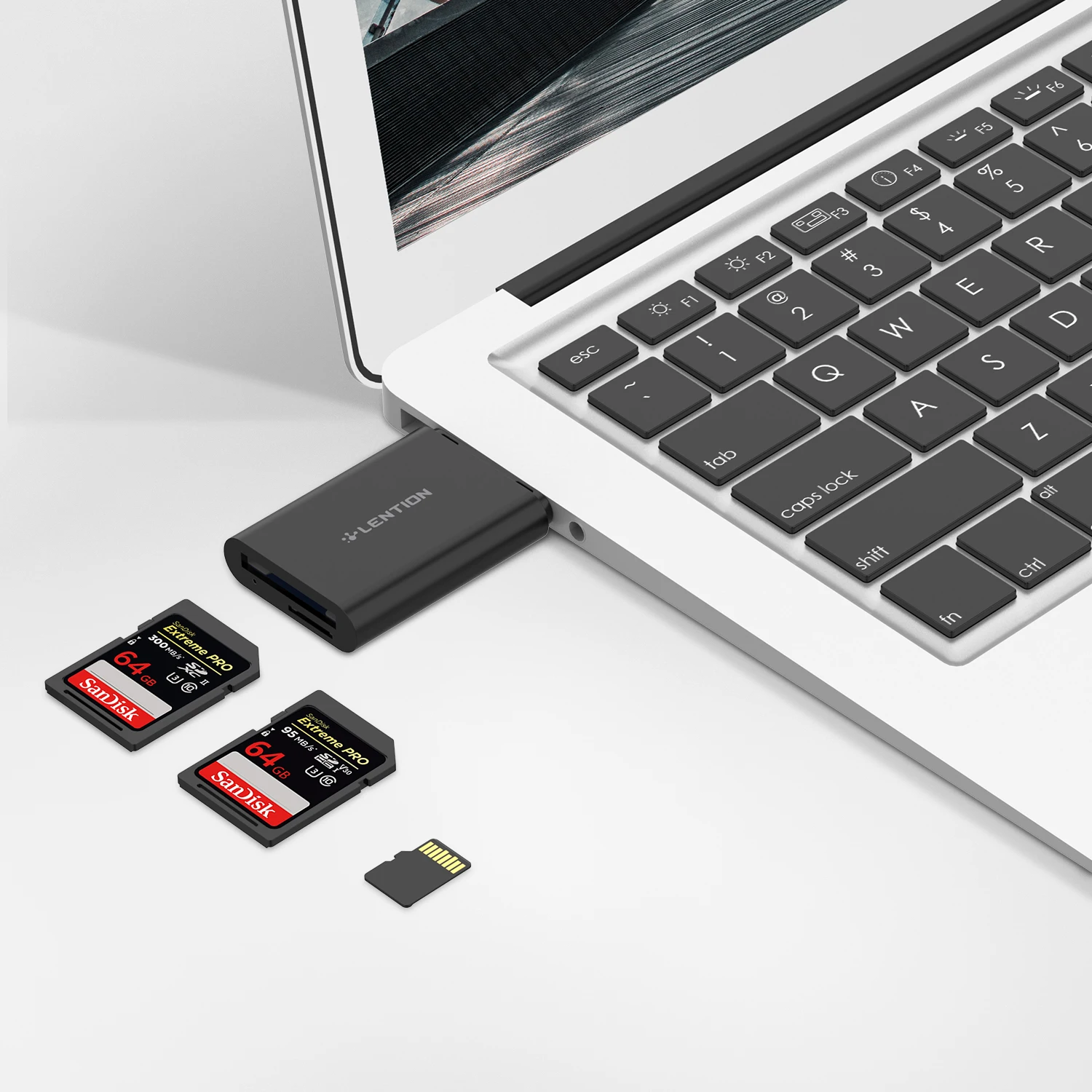 UHS-II Dual Slot Card Reader, SD 4.0 High Speed USB Memory Card Adapter for SD/SDHC/SDXC/Micro SD/Micro SDHC/Micro SDXC/UHS-I