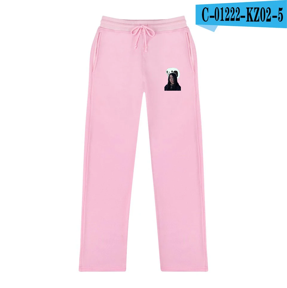 Удобные повседневные мужские и женские брюки Billie Eilish, спортивные штаны для мальчиков и девочек, обтягивающие хлопковые модные штаны в стиле Харадзюку розового цвета - Цвет: As picture