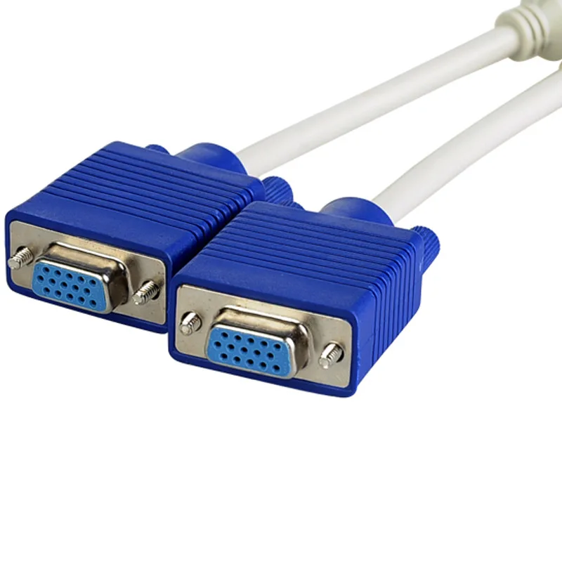 

High Quality VGA Splitter Cable Dual 2 Monitor 15pin Two Ports Male To Female for PC Monitor Projector TV Multimedia