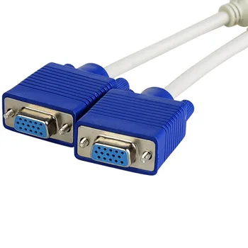 

High Quality VGA Splitter Cable Dual 2 Monitor 15pin Two Ports Male To Female for PC Monitor Projector TV Multimedia
