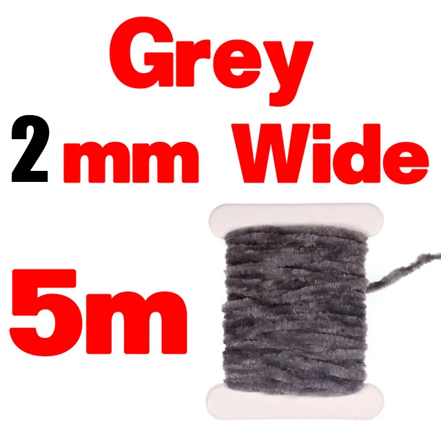 Grey Wifreo 2 мм 3 мм завязывание мушек синель для шерстяных червей пиявки Стример Летать завязывание материал тела цвет красный черный оливковый желтый - Цвет: Grey