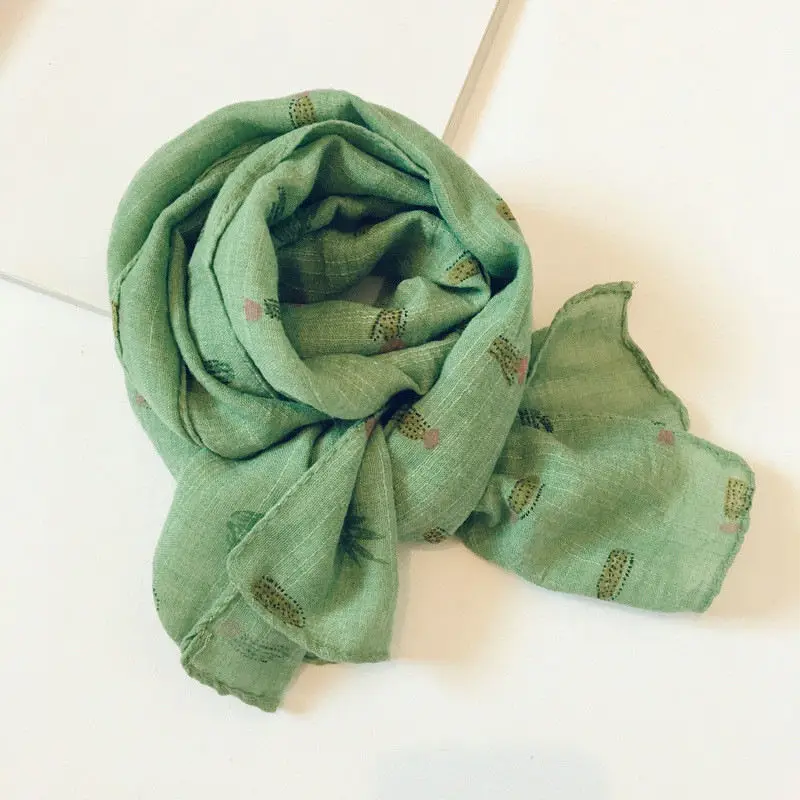 New Cotton Children's scarf color Plant cactus fashion joker Korean style ring scarf for boy and girl 02