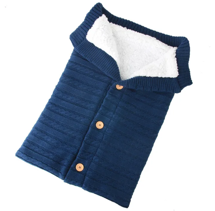 Для новорожденных; зимние теплые сапоги унисекс спальный конверт для малышей вязаные крючком обертывание пеленок для пеленания Одеяло спальные мешки твердые Цвет - Цвет: Синий