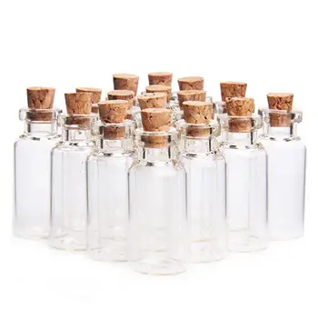 

50 pieces 5ml Wish Bottles Mini Empty Clear Glass Bottle With Cork Small Tiny Vials Jars For Wedding Holiday Decoration Crafts