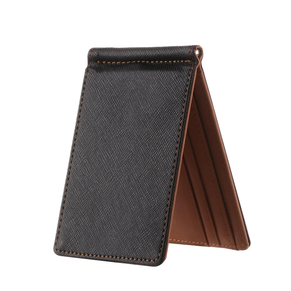 Men Wallet Money-Clips Bifold Purse New Thin Fashion Business Sollid