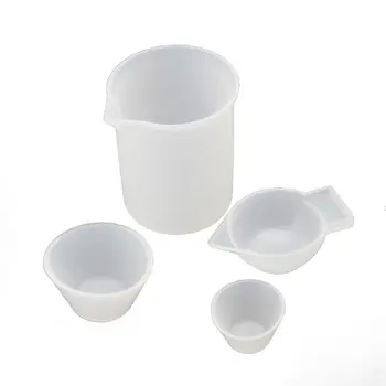 

4Pcs Silicone Mixing Cups Measuring Cups 100ml 10ml DIY Resin Jewelry Tools Kit