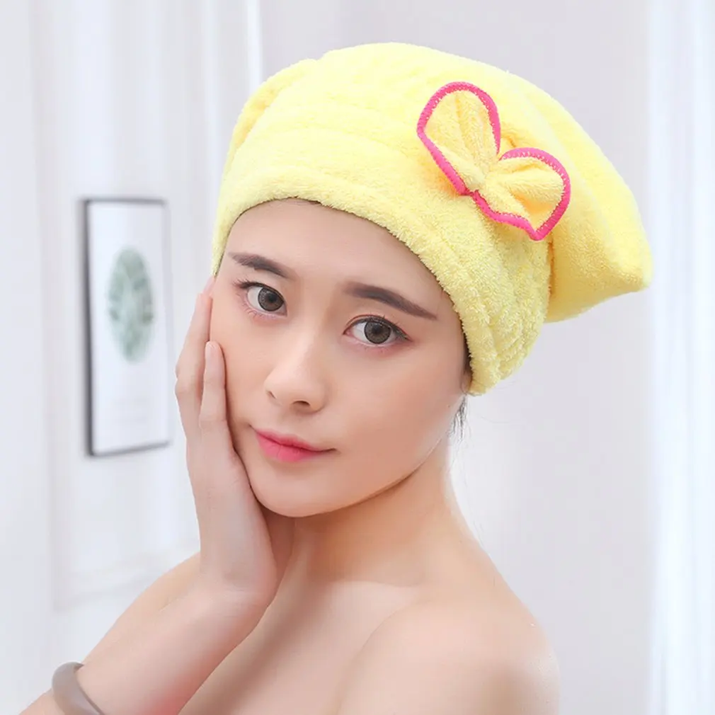 Soft Microfiber Solid Quickly Dry Hair Hat Hair Turban Women Girls Ladies Cap Bathing Drying Towel Head Wrap Hat