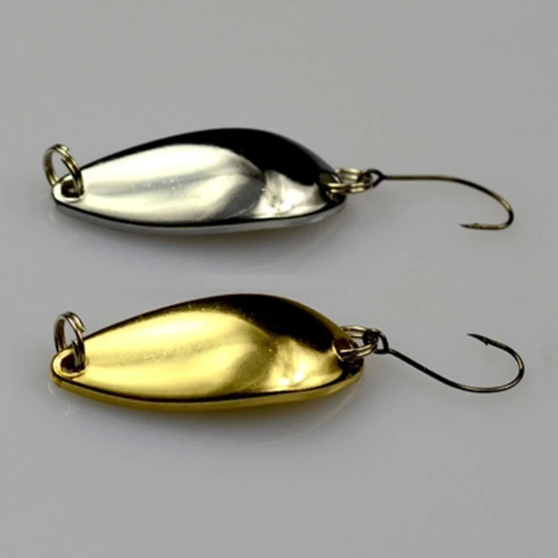 

5pcs/Lot Hard Sequin Spoon Fishing Lure 2.5g/33mm Wobblers for Pike Trout Bass Freshwater with Split Ring and Single Hook Pesca