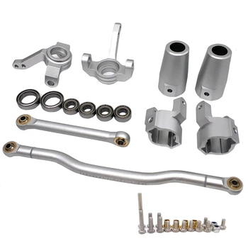 

RC 1/10 CAR Axial SCX10 Upgraded Accessories METAL Front Knuckle + Steering Link Rod + C Hub Carrier + Rear Axle Lock Out