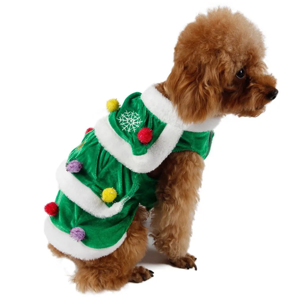 Теплое многоразмерное рождественское праздничное пальто-дерево для питомцев, собак, кошек, щенков, теплая Рождественская елка, одежда для собак