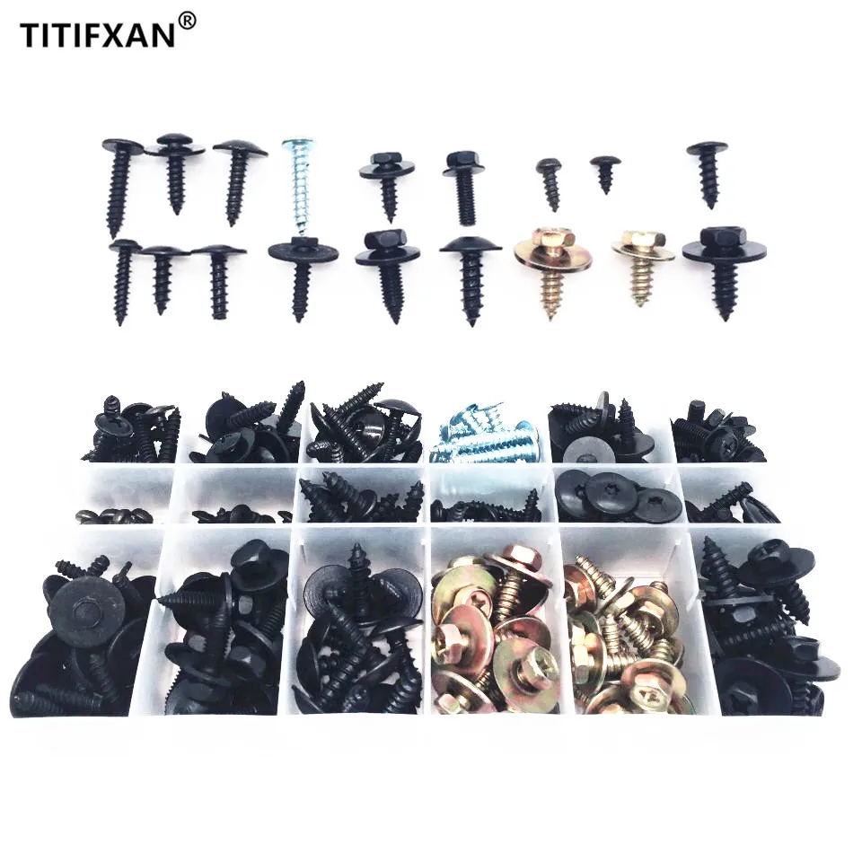 Автомобильный металлический Самонарезающий винт крепежный зажим с коробкой для