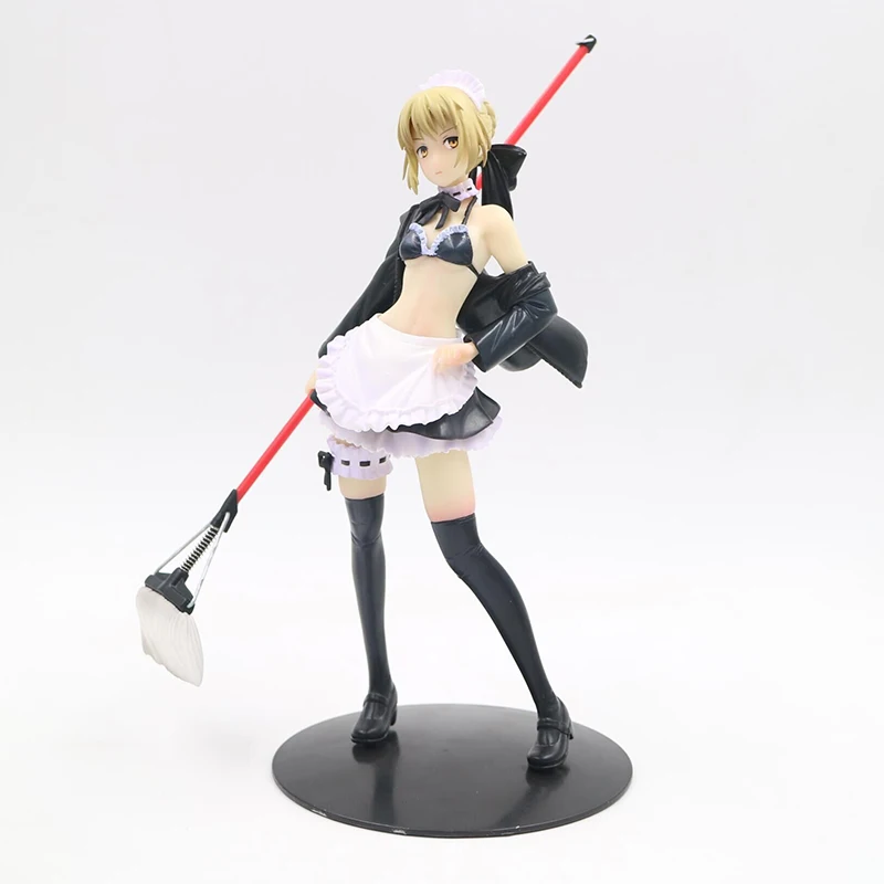 22 см японского аниме Fate Grand Order Saber со шваброй Maid Saber ПВХ фигурка Аниме Фигурки Коллекция Модель игрушки для взрослых кукла