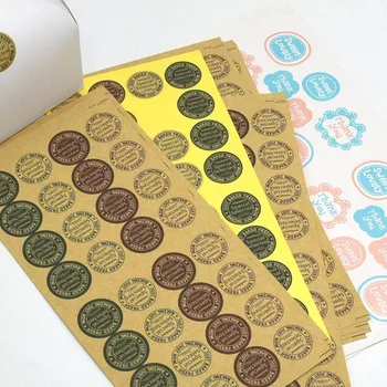 

15Sheets/480Pcs Sealing Label Stickers Thank you Adhesive Stickers Handmade Paper Stickers For Gifts Craft Envelope Stickers