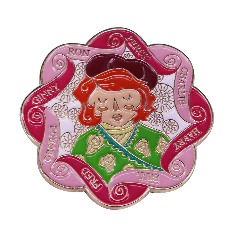 Molly Weasley Волшебная семейная брошь вязаные часы с цветочным орнаментом булавка книжный червь значок фаната подарок