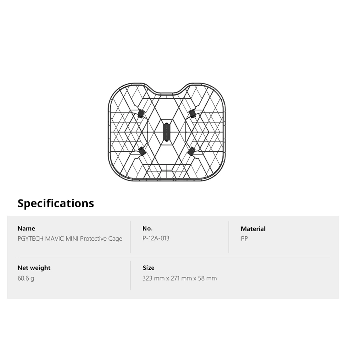 PGYTECH полный пропеллер Защитная клетка для DJI Mavic мини Сверхлегкий Дрон