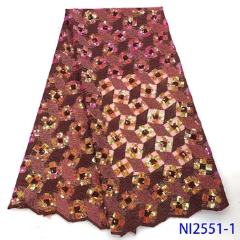 

Special Style Nigerian Lace Fabric Fashion Embroidery Mesh Fabric African Dress Fabric French Lace Materials For Sewing NI2551-1
