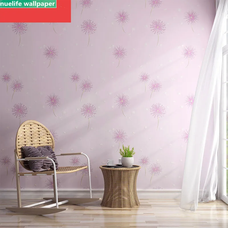 Blue dandelion pattern 3d non-woven wallpaper living room bedroom wedding room children's room TV sofa background wall paper