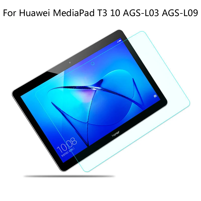 Glass FIlm 360 градусов вращающийся кожаный чехол для huawei MediaPad T3 10 AGS-L03 AGS-L09 AGS-W09 9,6 дюймов планшет - Color: Glass FIlm