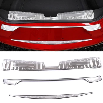 

Fit for Cadillac CT4-V 2020 Car Accessories Stainless Steel Inner Outer Rear Bumper Protector Sill Trunk Plate Cover 3pcs