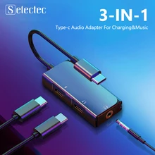 3 in 1 USB C to Type C to 3 5mm Headphone Jack 3 5mm Aux Audio Adapter cable For Huawei P30 pro Xiaomi Mi 9 8 Audio USB Adapter