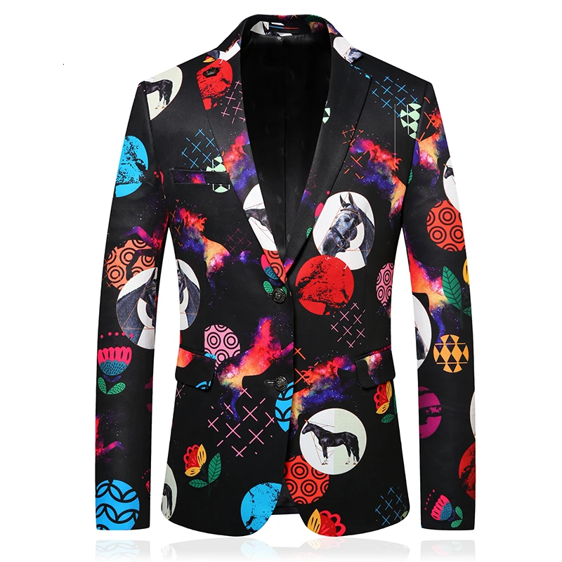 

Erkek Ropa Para Hombre Moda Designer For Vintage Men Masculino Printing Stylish Blazer Stage Costume Club Outfits