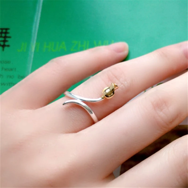 

Whole Sale Price Free Shiping Adjustable Ring Rose Golden Ringen Wide Big 925 Sterling Silver Rings For Women Gift Anniversary