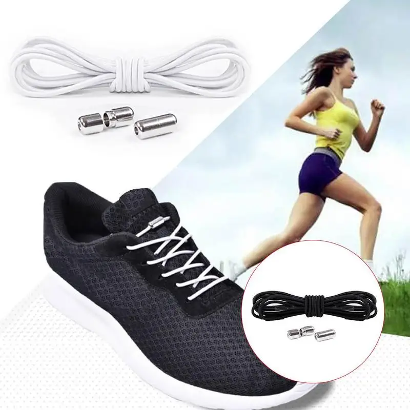 1Pair Fashion Magnetic Shoelaces Metal Capsule Quick Lazy Shoelace Men Women Lacing Rubber 16 Colors Sneakers Shoelace