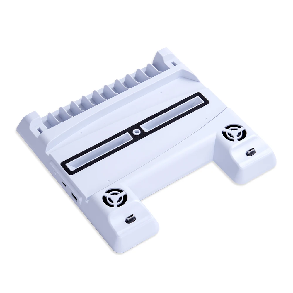 Para ps5 controlador duplo estação de carregamento console suporte  refrigeração vertical com discos jogo organizador ventilador led para  playstation 5 - AliExpress
