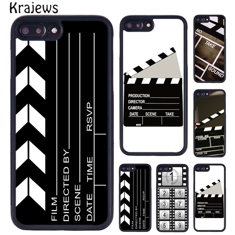 Krajews Film Movie Clapperboard Clapper Board Phone Case For iPhone 7 8 plus 11 12 13 Pro X XR XS Max Samsung GalaxyS7 S8 S9 S10 | Мобильные