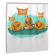 Charm Home Dad Halloween Pumpkin Costume Plastic Shower Curtain