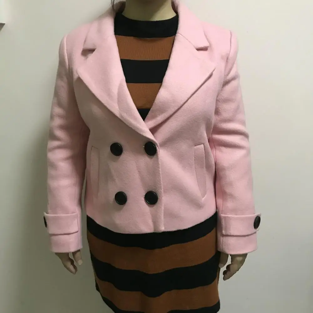 

Adult woman fashion coat Pink Lapel Jacket