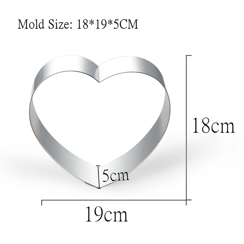 1 piece 8 inch Цельнокроеное платье в форме сердца муссовый торт формочка из нержавеющей стали муссовый торт кольца прессформы Юбилей пирог на день рождения или свадьбу противни для запекания - Цвет: 1 piece 8 inch