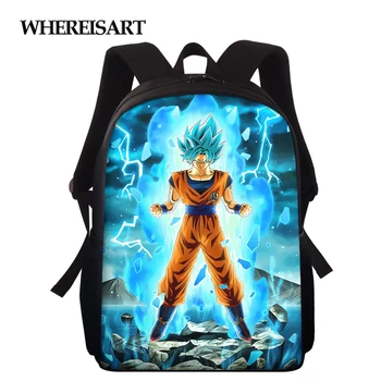

WHEREISART Cartoon Kids School Bags for Boys Dragon Ball Z Printed School Backpack Children Rucksack Bookbag Students Satchel