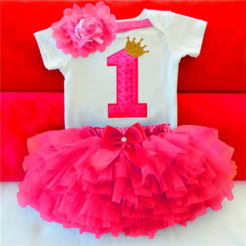 Baby Girls 12 Months Birthday Party Dress New Year 1st Christening Gown Newborn Infantil Tutu Outfit Red First Christmas Clothes