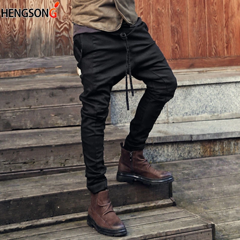    ĳ־   ư    Drawstring Sashes   New Casual Men Harem Pants
