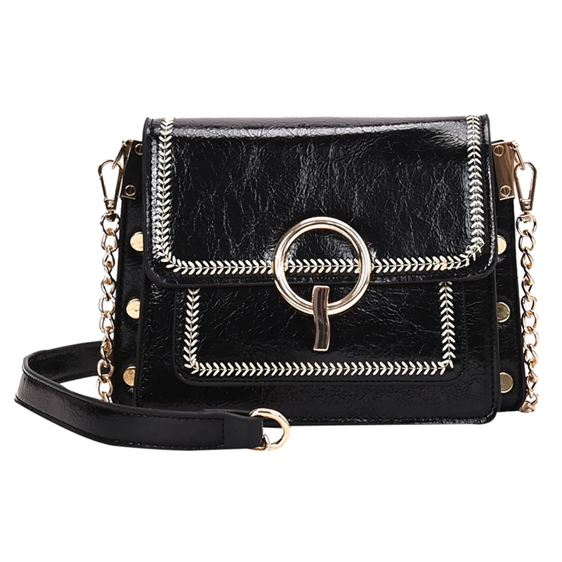 

191222 iVog New Arrival Everyday Ladies Small Messenger Shoulder Handbag PU Fashion Black Hand Bags for Women 2019