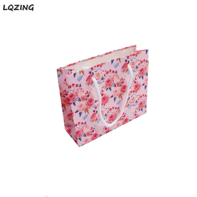 20 Stks/partij Kraft Papieren Gift Bag Met Handvat, gekleurde Bloem Bruiloft Verjaardag Party Gift Kerst Nieuwe Jaar Winkelen Pakket Zakken 20 Stks/partij Kraft Papieren Gift Bag Met Handvat, gekleurde Bloem Bruiloft Verjaardag Party Gift Kerst Nieuwe Jaar Winkelen Pakket Zakken