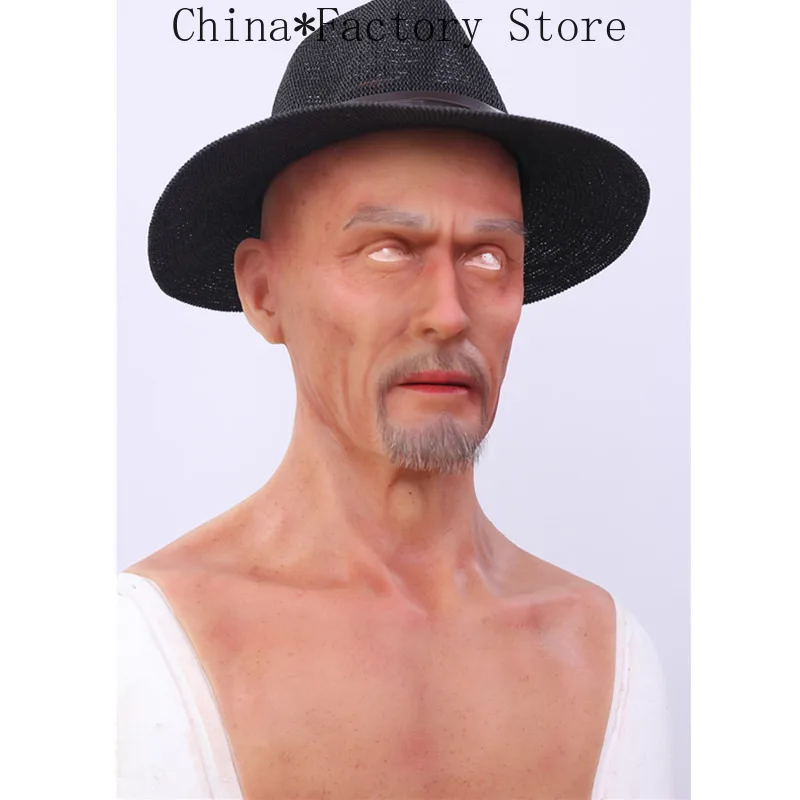 

Artificial Simulated Fake Silicone Europe Man Face Human Skin for Women To Be Man Cross Dresser Masquerade Halloween Breast Form